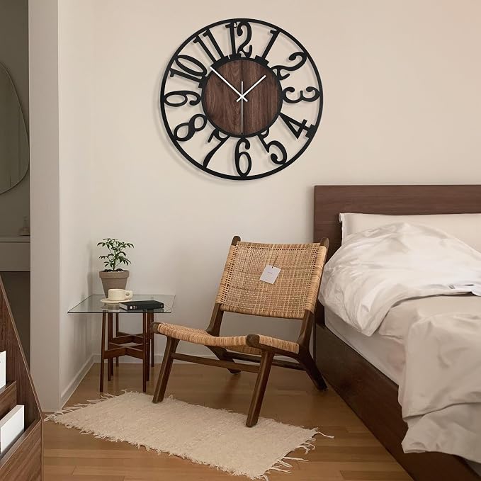 LEIKE Extra Large Wall Clocks, Silent Little Ticking, Battery Operated Vintage - Image 6