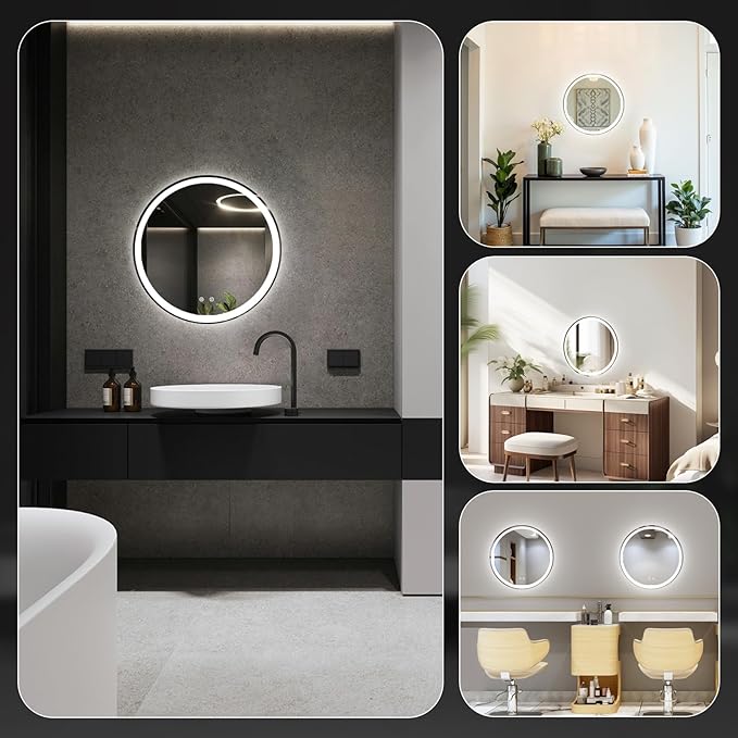 Sweetcrispy 28 Inch Round LED Bathroom Mirror - Image 7