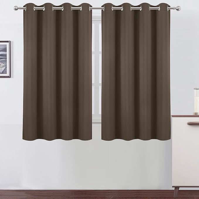 LEMOMO Blackout Curtains 52 x 45 inch/Chocolate Brown Curtains Set of 2 by Lemomo