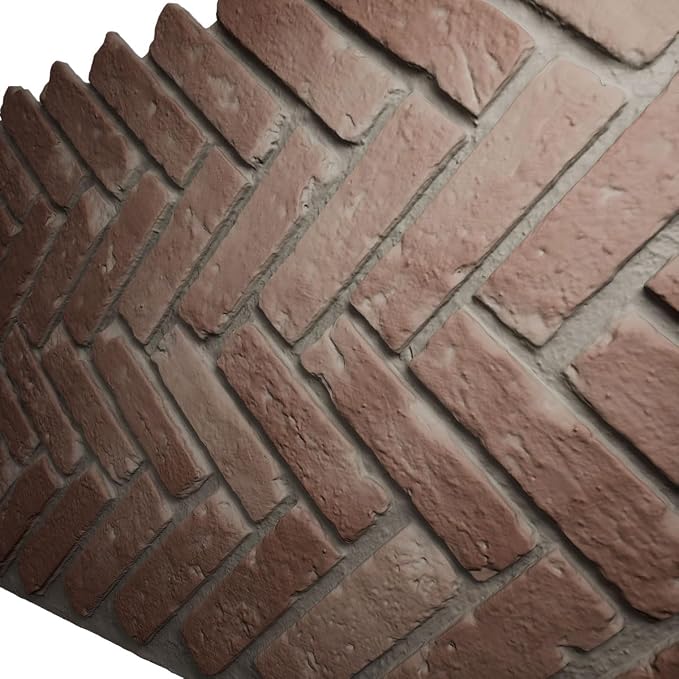 EverStone Herringbone Faux Brick Panel, 46 1/2"W x 25 1/4"H x 1"D, Old Chicago - Image 7