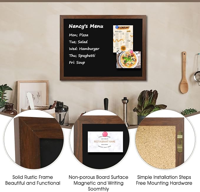 4 THOUGHT Chalk Board 24" x 36", Magnetic Large Chalkboard - Image 2