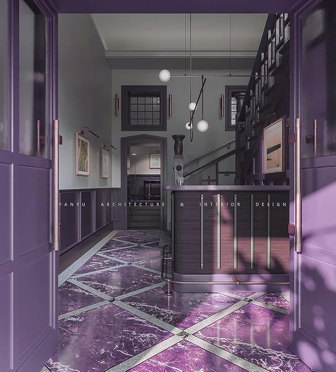 Dimoon 236''x17.7'' Purple Peel and Stick Wallpaper Contact Paper Modern Self - Image 6