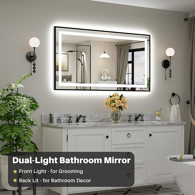 55x30 Inch LED Bathroom Mirror - Image 2