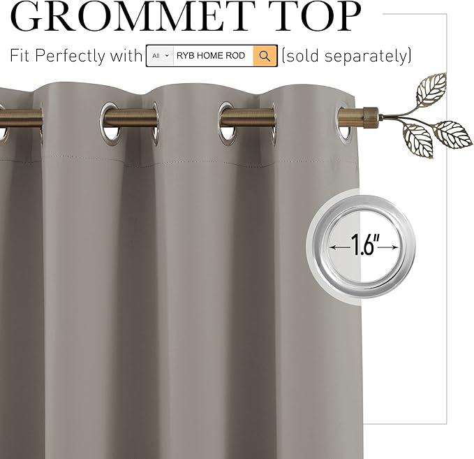 RYB HOME Extra Wide Curtains for Divider Room Separation Soundproof Temporary - Image 2