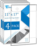 EHWINE 4 Pack 11x17 Wall Mount Acrylic Sign Holder, Wall Signs Photo Menu Flyer by EHWINE