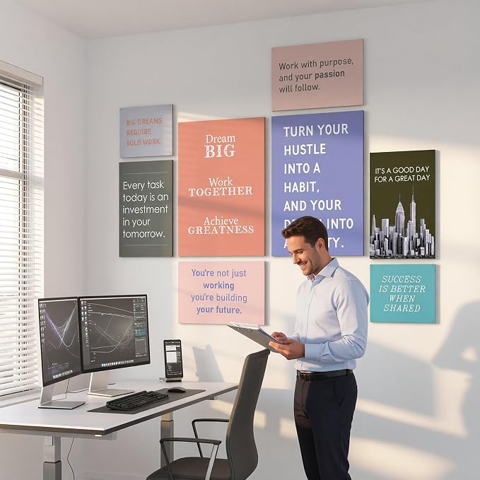 Office Motivational Canvas Wall Art Set of 8 - Image 3
