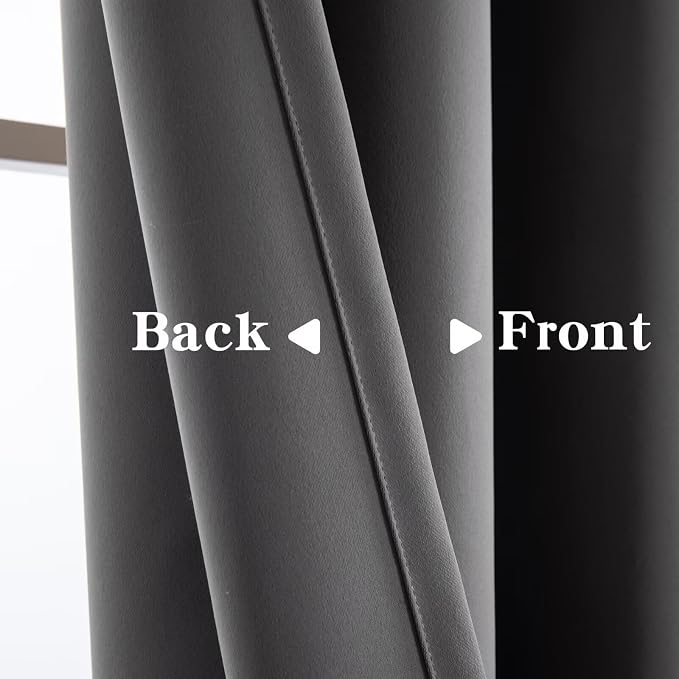 IGEMAEVE Light Grey Blackout Curtains 96 Inch Length 2 Panels Set, Grommet - Image 4