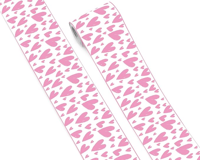 FLFK Pink Heart Wallpaper Border by FLFK