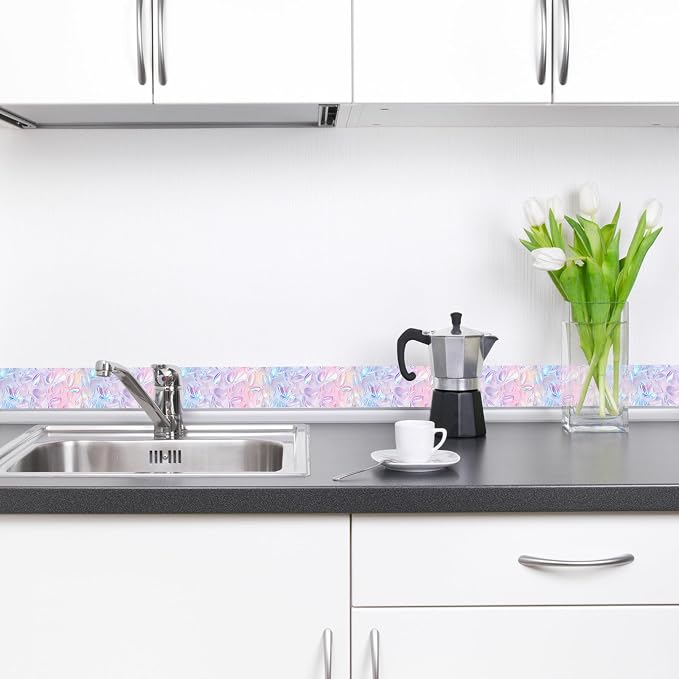 HOMETITUTE Wallpaper Border Peel and Stick Wall Border 4x196 Inch Iridescent - Image 7