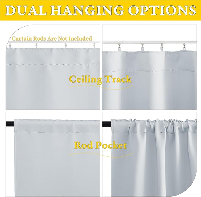 NICETOWN 1 Panel Room Darkening French Door Curtain, Thermal Insulated Front - Image 3