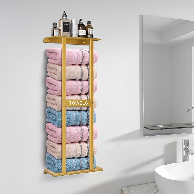 Bathroom Towel Storage Rack, Wall Mounted Bathroom Towel Rack, 30 inch Heavy - Image 2