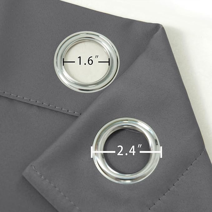 LEMOMO Blackout Curtains 52 x 120 Inch Long Frost Grey Curtains Set of 2 Panels - Image 5