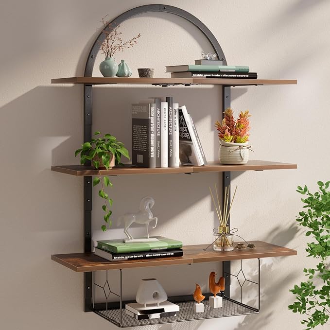 XLHOMO Floating Shelf for Wall- 31.5"x 24" 3+1 Tier Floating Shelves by BetterbathroomwithXLHOME