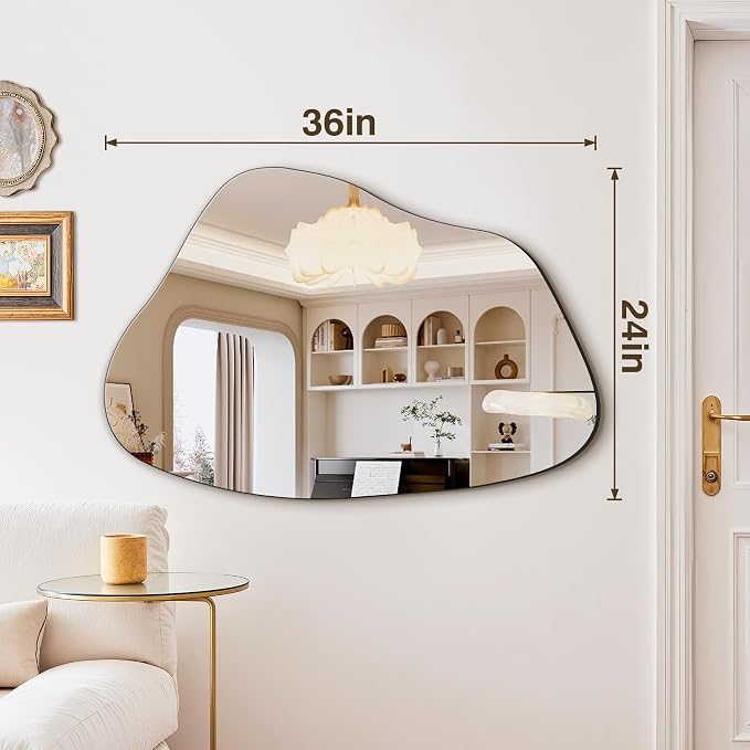FICTOR Irregular Asymmetrical Wall Mirror, Living Room, Dining Room - Image 2
