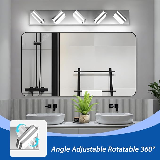 IZORRO LED Modern Bathroom Lights Fixtures, Chrome Acrylic Wall Lighting - Image 2