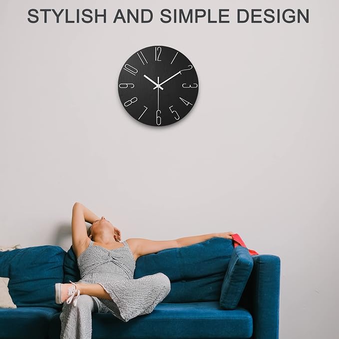 Wall Clock, Silent Clock, Wall Clocks Battery Operated， 12 inch Modern Wall - Image 3