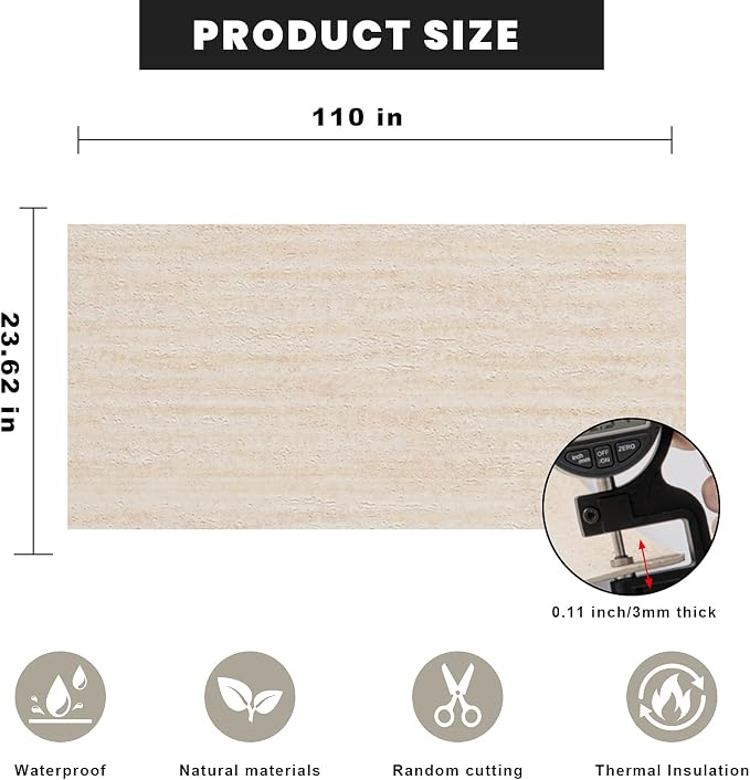 3D Wall Panels Peel and Stick – 23.82"x110" PVC Faux Travertine Texture - Image 7
