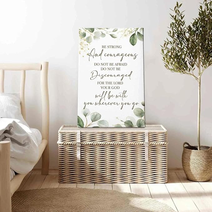 HIWX Christian Inspirational Wall Decor, Be Strong and Courageous Bible Verses - Image 3