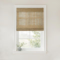 TWOPAGES Natural Woven Jute Roman Shades, Custom Cordless No Drill or Motorized by TWOPAGES