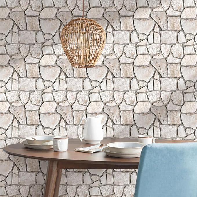 COMSTICKC 3D Faux Stone Wall Sticker Peel and Stick Wall Panels, Not Real Stone - Image 2