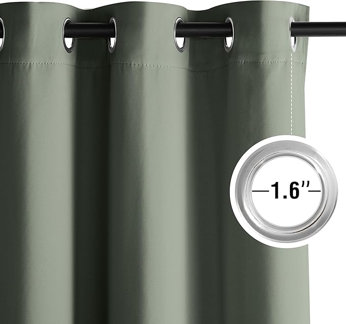 NICETOWN Room Darkening Draperies Curtains Panels, 2 Panels Dark Mallard W52 x - Image 4