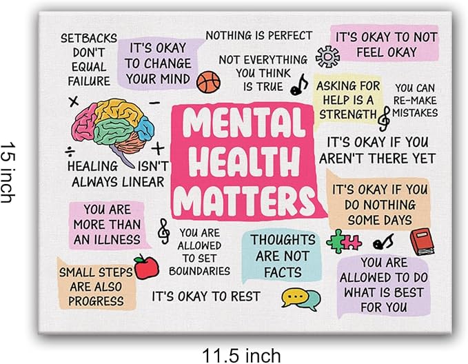 Hijie Therapy Office Mental Health Poster Canvas Wall Art - Image 2