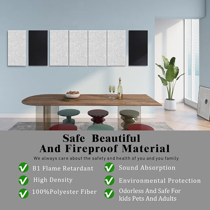 6 Pack Thickened Soundproof Wall Panels, 15.75" X 31.5" X 0.47" High Density - Image 2