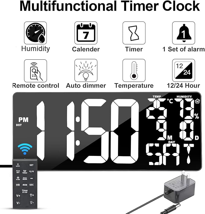 18 Inch Oversized Digital Wall Clock - Image 7