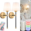 Nekhung Battery Operated Wall Sconces Set of 2, Wireless Wall Light by Nekhung