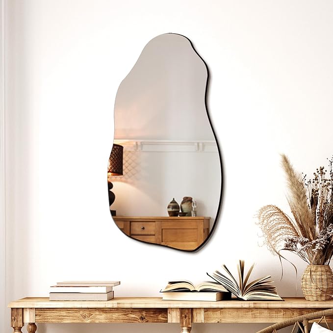 TRAHOME 32'' x 18'' Irregular Asymmetrical Wall Mirror by TRAHOME