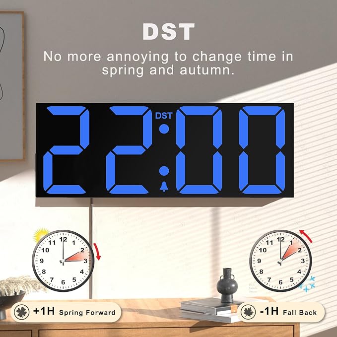 JALL 22'' Large Digital Wall Clock, Big LED Number Dispaly, Night Light - Image 4
