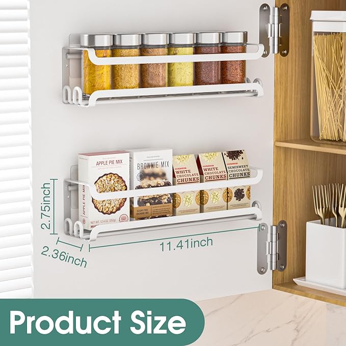LUCYCAZ 4 Pack Wall Mounted Spice Rack - Image 2