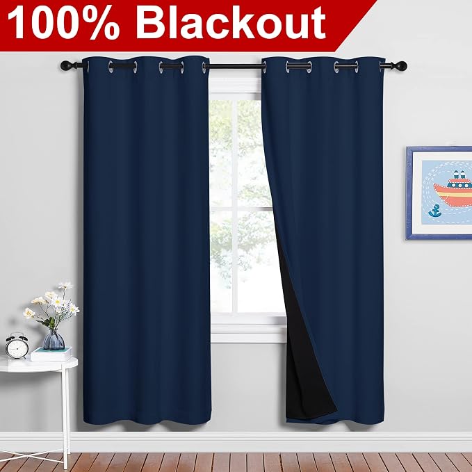 NICETOWN Full Shade Curtain Panels, Pair of Energy Smart & Noise Blocking Out - Image 2