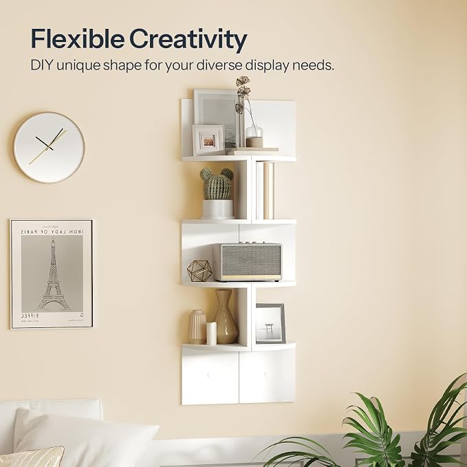 HOOBRO Corner Shelf Wall-Mounted, 4-Tier Corner Bookshelves - Image 5