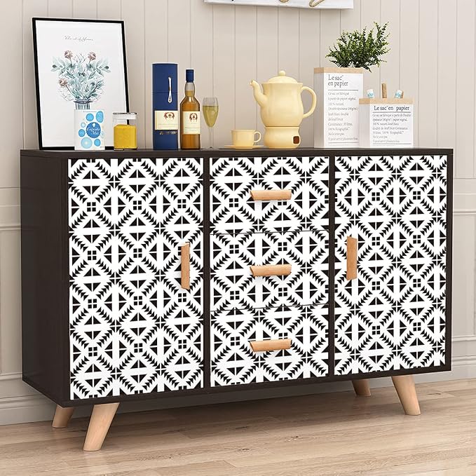 Jeweluck Black and White Peel and Stick Wallpaper Black and White Removable - Image 3