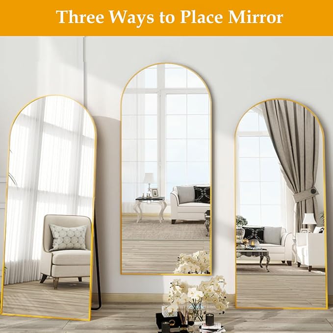 Dewfig Arched Full Length Mirror, Full Body Mirror - Image 5