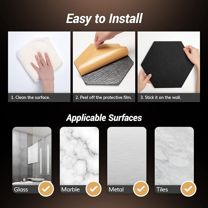 12 Pack Hexagon Acoustic Panels, TONOR 12"x 10"x 0.4" High Density Sound Proof - Image 7