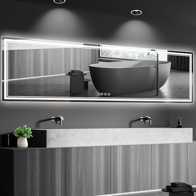 Ratsamee 96x36 Inch LED Bathroom Mirror by RATSAMEE