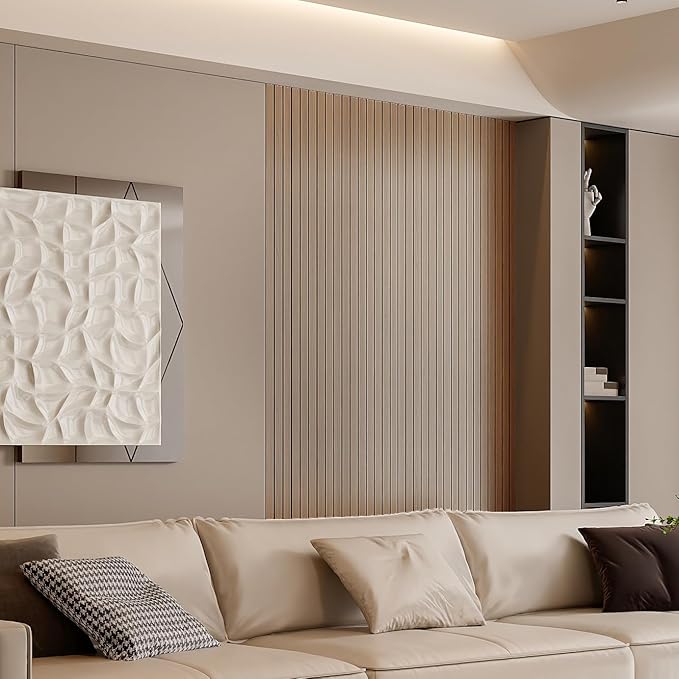 YLL YLL PVC Slat Wall Panel Peel and Stick 118"x 15.7" Faux Oak Grain Wood Slat - Image 3