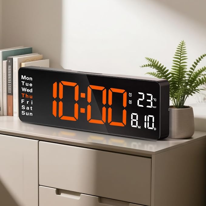 16" Large Digital Wall Clock by Brauthon