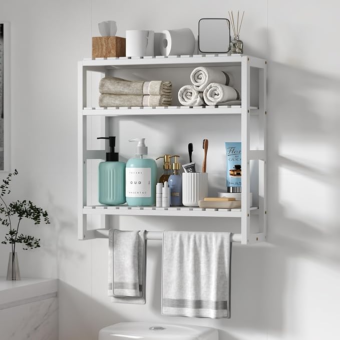 Galood Over The Toilet Storage Bathroom Shelves Wall Mounted 3 Tier Space Saver by Galood