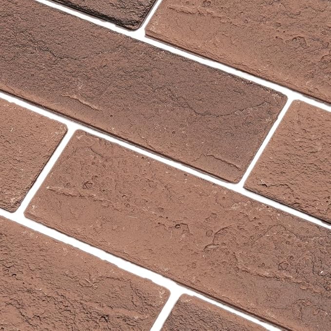 Vintage Brown/Red Faux Brick Wall Tiles, 2 Pieces 3D Thin Brick Veneers by TORURAL