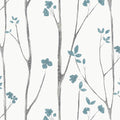 Timeet Blue White Floral Leaf Boho Wallpaper 16.14"x118.11" Self-Adhesive by Timeet