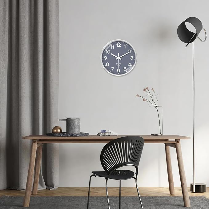 XNM Minimalist Wall Clocks Battery Operated Grey Analog Wall Clock - Image 6