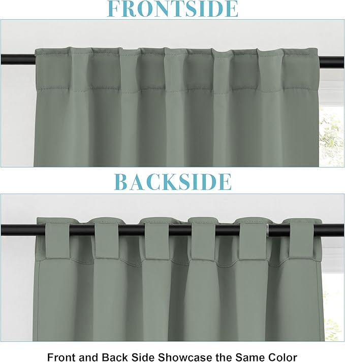 RYB HOME Room Darkening Curtains 2 Panels Set, Energy Efficient Privacy Drapes - Image 3