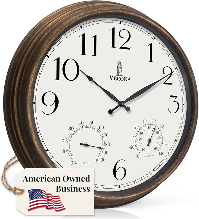 Outdoor Clocks for Patio Large Waterproof by LovelyHomeEssentials