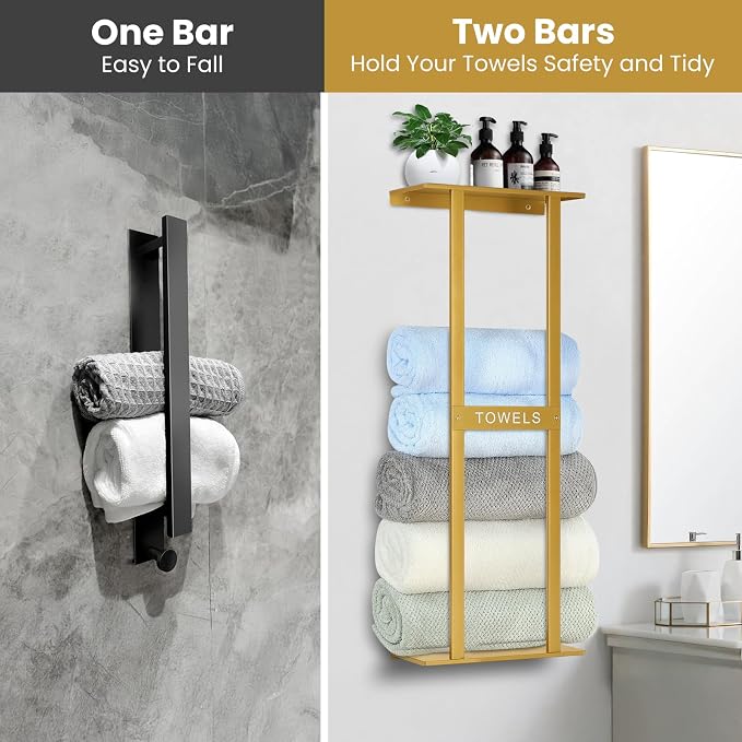 Bathroom Towel Storage Rack, Wall Mounted Bathroom Towel Rack, 30 inch Heavy - Image 4