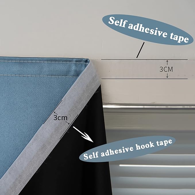 AJAZZ self Adhesive Portable 100% Blackout Curtains Simple and Easy to - Image 4