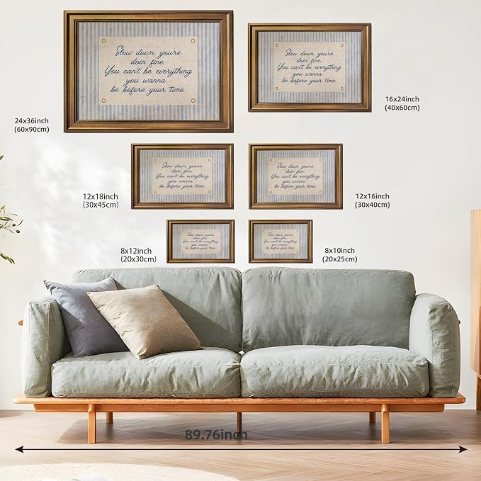 Vintage Gold Framed Wall Art Slow Down You're Doing Fine Music Poster Uplifting - Image 3