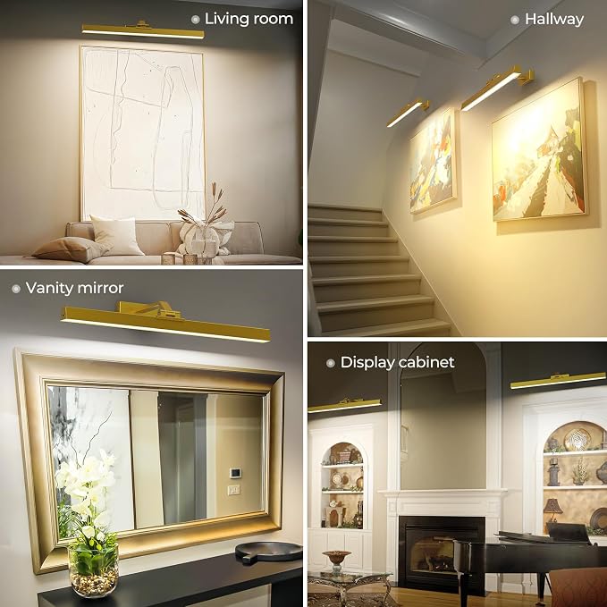Afyuol Picture Lights for Wall, Battery Operated Picture Light 24in Gallery - Image 8